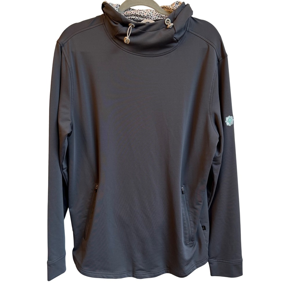 Swannies Ivy Golf Hoodie Mens L Charcoal Gray Performance Funnel Neck Pullover